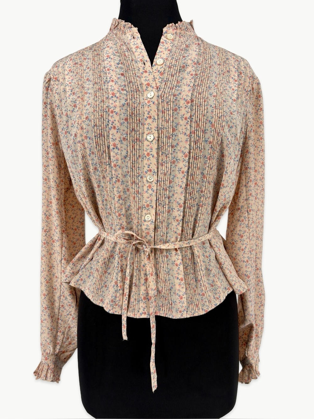 DÔEN Cézanne Silk Blouse Size Small in Peach Martha’s Garden Floral Rare NWT - Picture 2 of 14